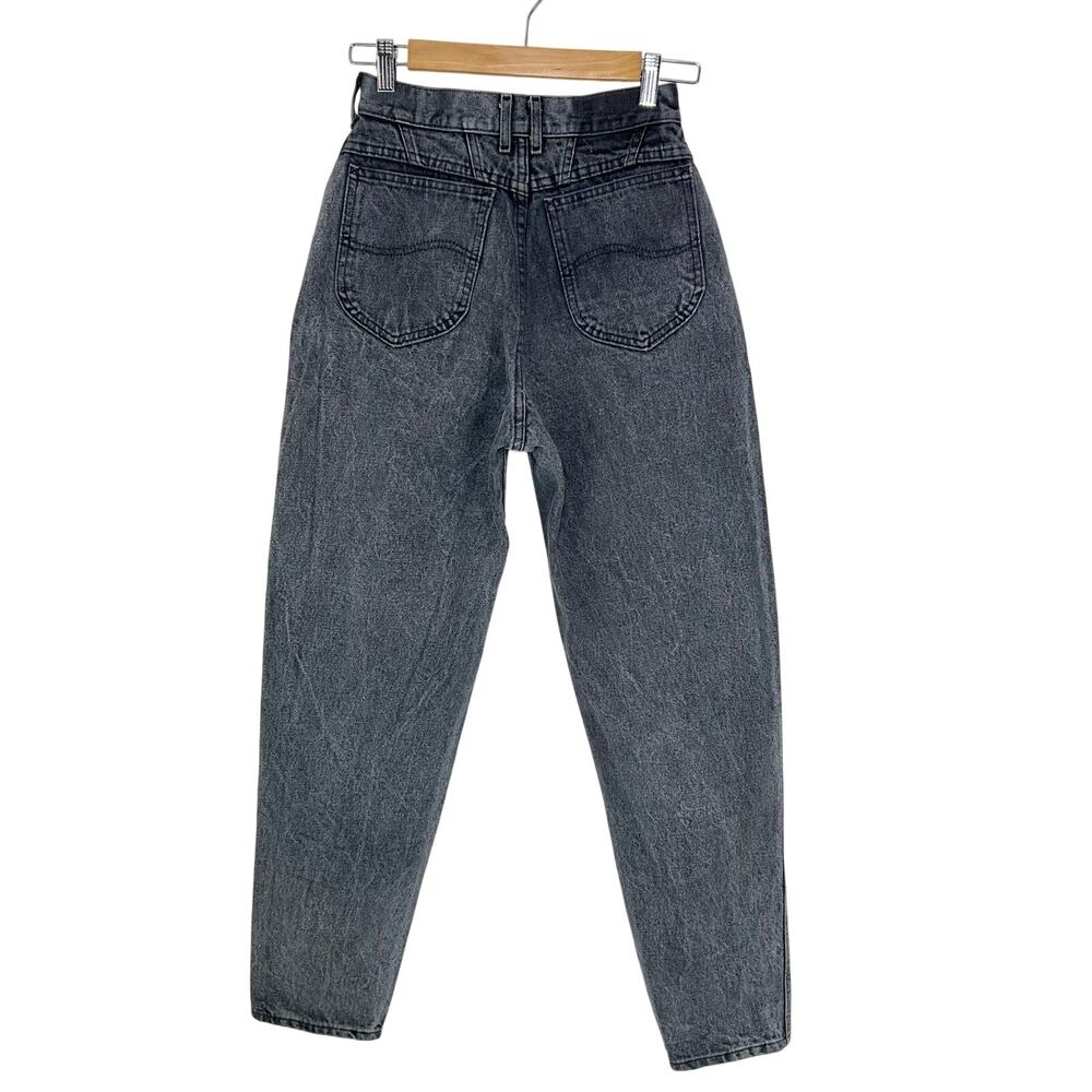 Vintage Lee Riders Mom‎ Jean Union Made Washed Gray Denim 27x30 Size 9 Med 80s